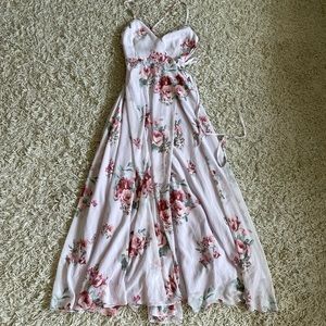 Lulus Floral Wrap Maxi dress